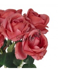 RÓŻA RÓŻE W BUKIECIE SZTUCZNE KWIATY JAK ŻYWE 50 CM DUŻY BUKIET