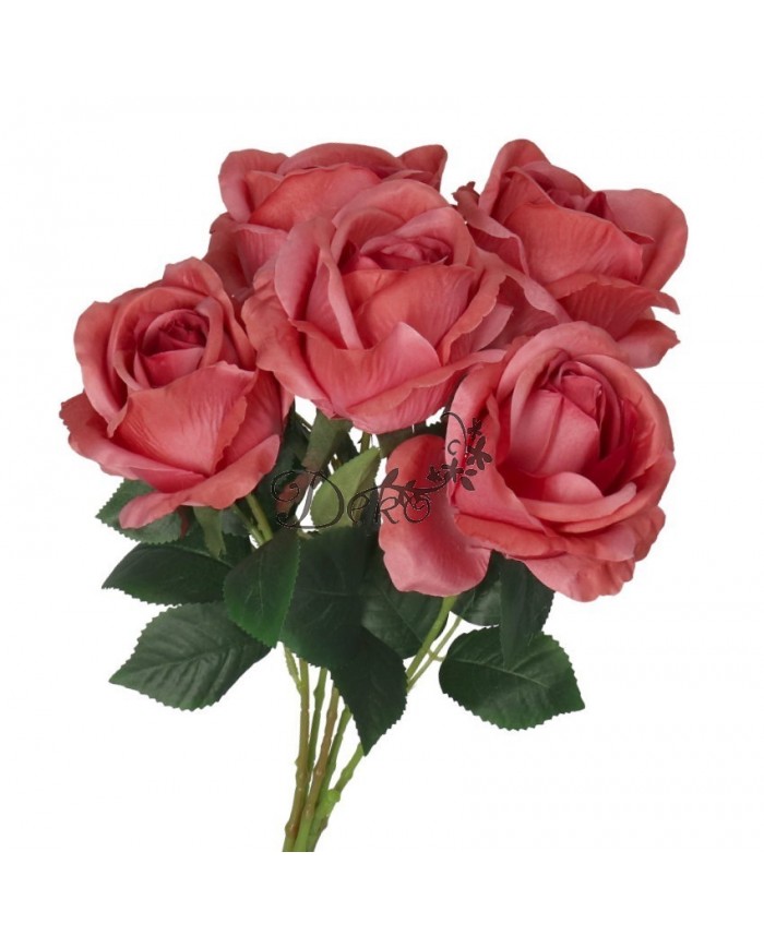 RÓŻA RÓŻE W BUKIECIE SZTUCZNE KWIATY JAK ŻYWE 50 CM DUŻY BUKIET