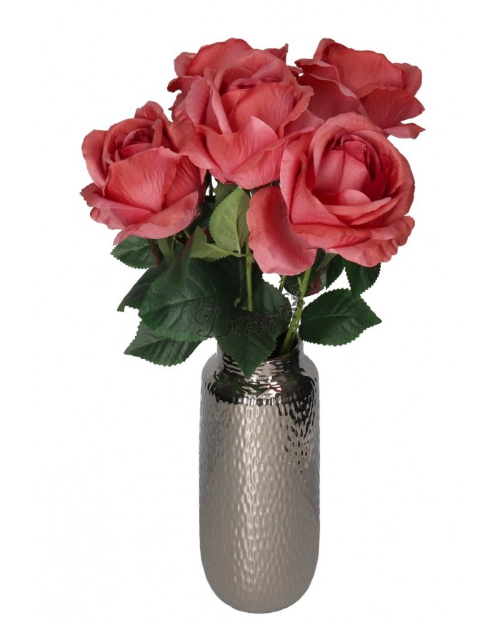 RÓŻA RÓŻE W BUKIECIE SZTUCZNE KWIATY JAK ŻYWE 50 CM DUŻY BUKIET