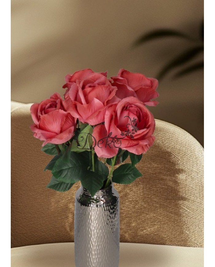 RÓŻA RÓŻE W BUKIECIE SZTUCZNE KWIATY JAK ŻYWE 50 CM DUŻY BUKIET