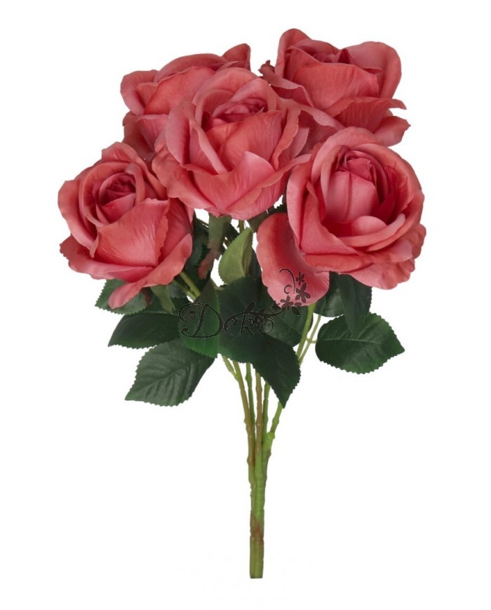 RÓŻA RÓŻE W BUKIECIE SZTUCZNE KWIATY JAK ŻYWE 50 CM DUŻY BUKIET