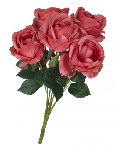RÓŻA RÓŻE W BUKIECIE SZTUCZNE KWIATY JAK ŻYWE 50 CM DUŻY BUKIET