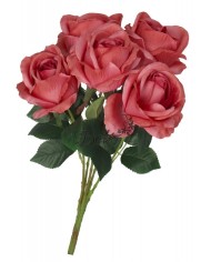 RÓŻA RÓŻE W BUKIECIE SZTUCZNE KWIATY JAK ŻYWE 50 CM DUŻY BUKIET