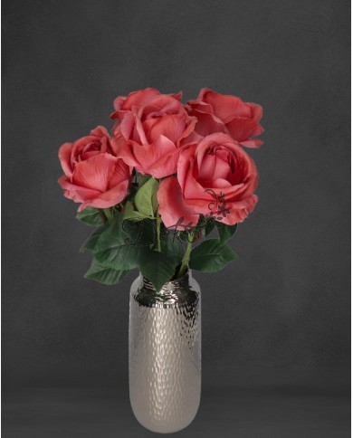 RÓŻA RÓŻE W BUKIECIE SZTUCZNE KWIATY JAK ŻYWE 50 CM DUŻY BUKIET