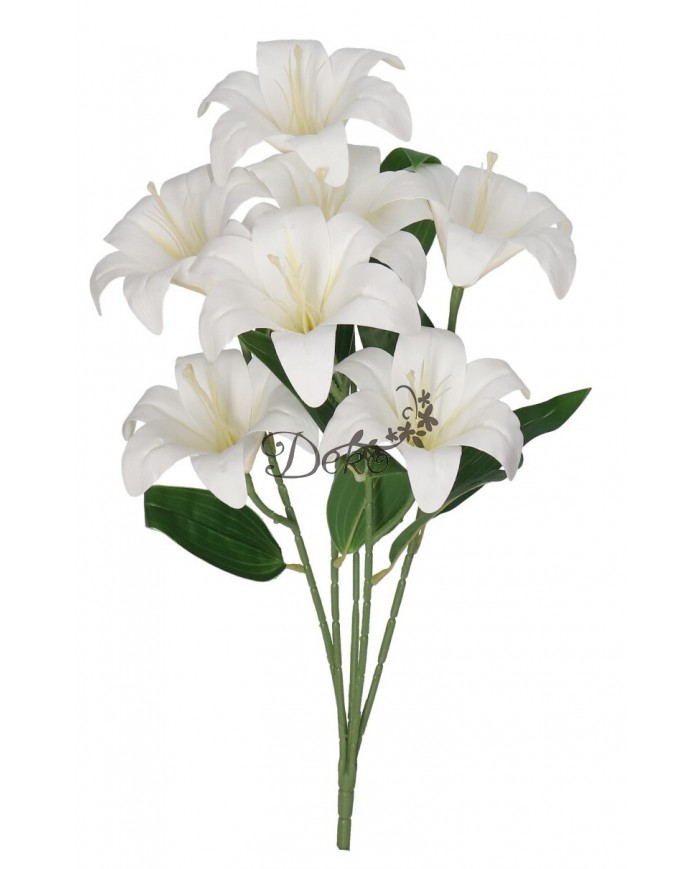 LILIA LILIE W BUKIECIE SZTUCZNE KWIATY JAK ŻYWE 58 CM DUŻY BUKIET