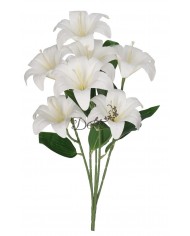 LILIA LILIE W BUKIECIE SZTUCZNE KWIATY JAK ŻYWE 58 CM DUŻY BUKIET
