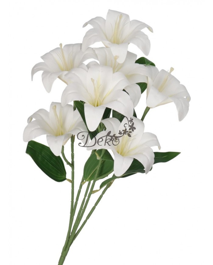 LILIA LILIE W BUKIECIE SZTUCZNE KWIATY JAK ŻYWE 58 CM DUŻY BUKIET