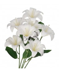 LILIA LILIE W BUKIECIE SZTUCZNE KWIATY JAK ŻYWE 58 CM DUŻY BUKIET