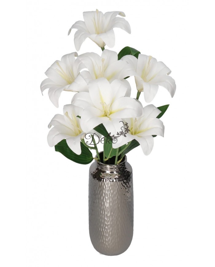 LILIA LILIE W BUKIECIE SZTUCZNE KWIATY JAK ŻYWE 58 CM DUŻY BUKIET