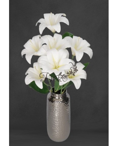 LILIA LILIE W BUKIECIE SZTUCZNE KWIATY JAK ŻYWE 58 CM DUŻY BUKIET