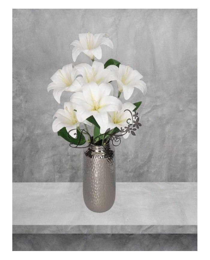 LILIA LILIE W BUKIECIE SZTUCZNE KWIATY JAK ŻYWE 58 CM DUŻY BUKIET