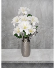 LILIA LILIE W BUKIECIE SZTUCZNE KWIATY JAK ŻYWE 58 CM DUŻY BUKIET