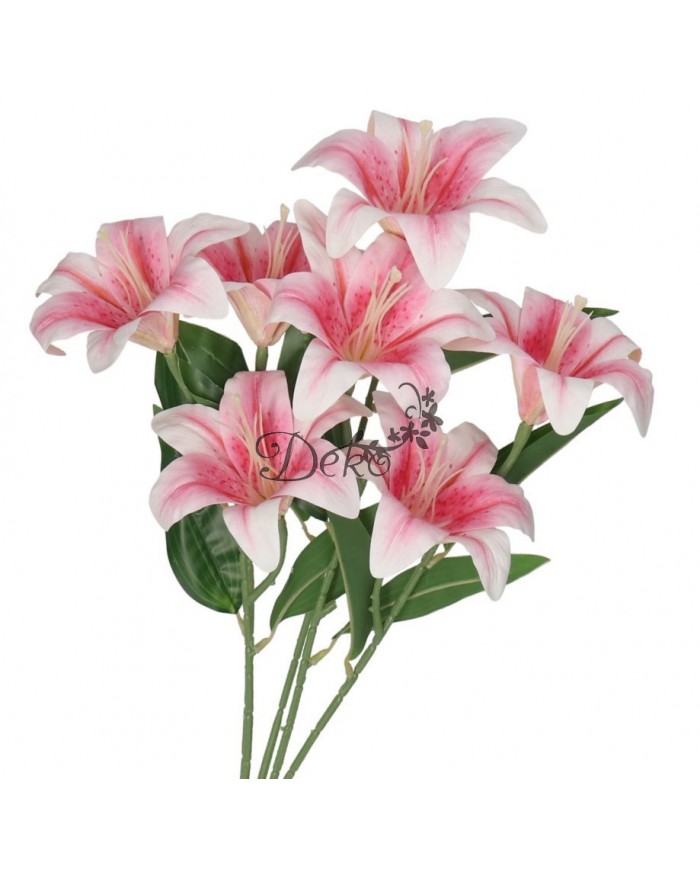 LILIA LILIE W BUKIECIE SZTUCZNE KWIATY JAK ŻYWE 58 CM DUŻY BUKIET