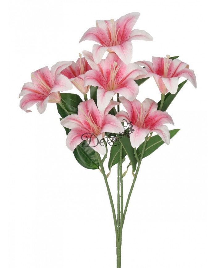 LILIA LILIE W BUKIECIE SZTUCZNE KWIATY JAK ŻYWE 58 CM DUŻY BUKIET