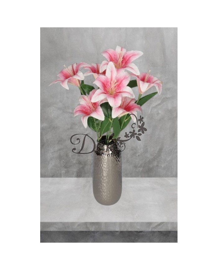 LILIA LILIE W BUKIECIE SZTUCZNE KWIATY JAK ŻYWE 58 CM DUŻY BUKIET