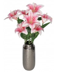 LILIA LILIE W BUKIECIE SZTUCZNE KWIATY JAK ŻYWE 58 CM DUŻY BUKIET