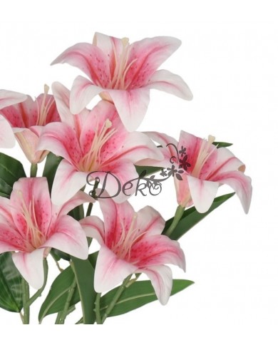 LILIA LILIE W BUKIECIE SZTUCZNE KWIATY JAK ŻYWE 58 CM DUŻY BUKIET