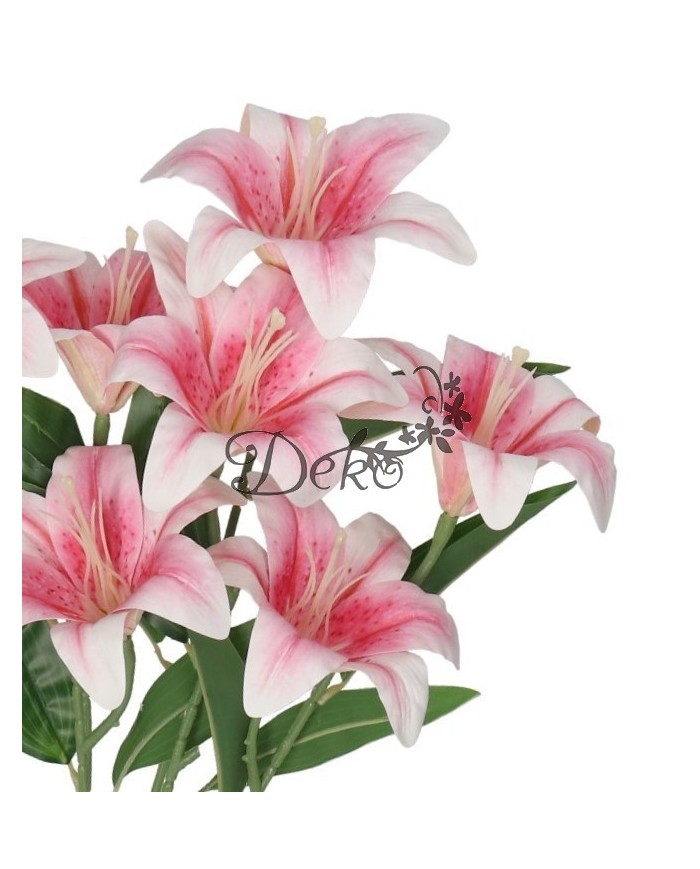 LILIA LILIE W BUKIECIE SZTUCZNE KWIATY JAK ŻYWE 58 CM DUŻY BUKIET