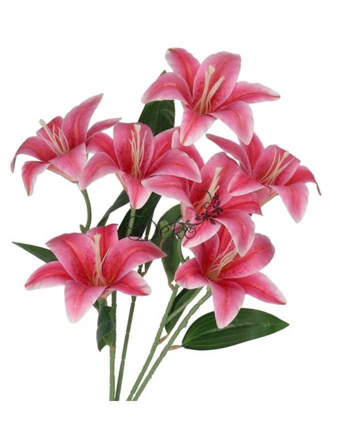 LILIA LILIE W BUKIECIE SZTUCZNE KWIATY JAK ŻYWE 58 CM DUŻY BUKIET