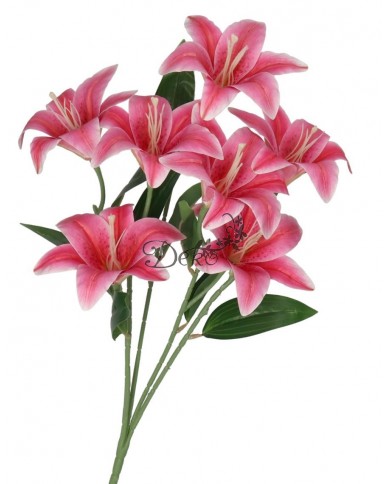 LILIA LILIE W BUKIECIE SZTUCZNE KWIATY JAK ŻYWE 58 CM DUŻY BUKIET