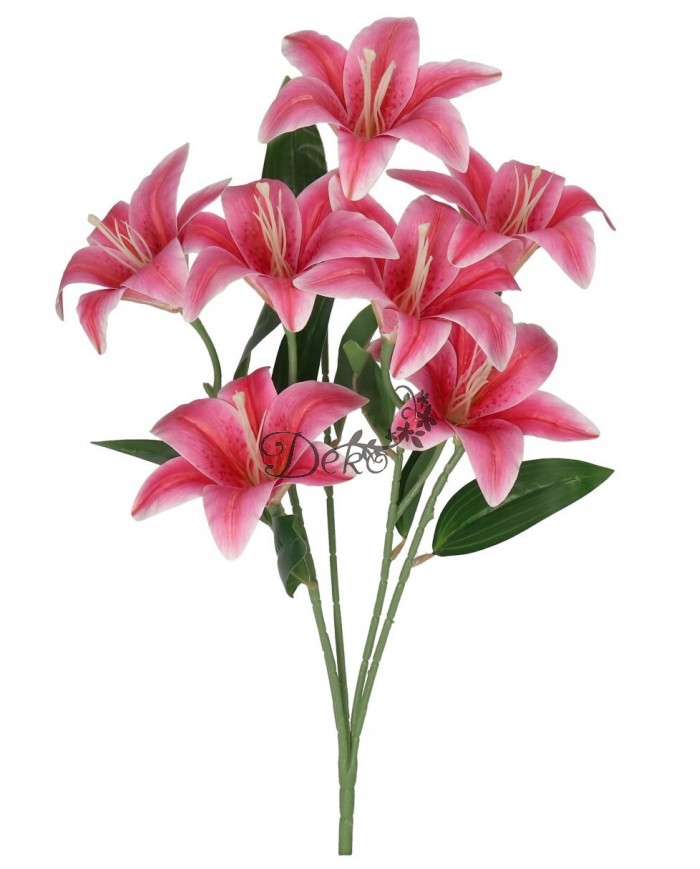 LILIA LILIE W BUKIECIE SZTUCZNE KWIATY JAK ŻYWE 58 CM DUŻY BUKIET