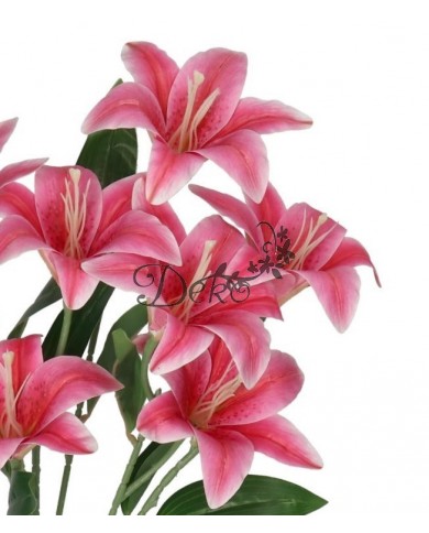 LILIA LILIE W BUKIECIE SZTUCZNE KWIATY JAK ŻYWE 58 CM DUŻY BUKIET