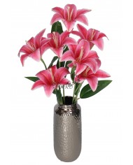 LILIA LILIE W BUKIECIE SZTUCZNE KWIATY JAK ŻYWE 58 CM DUŻY BUKIET