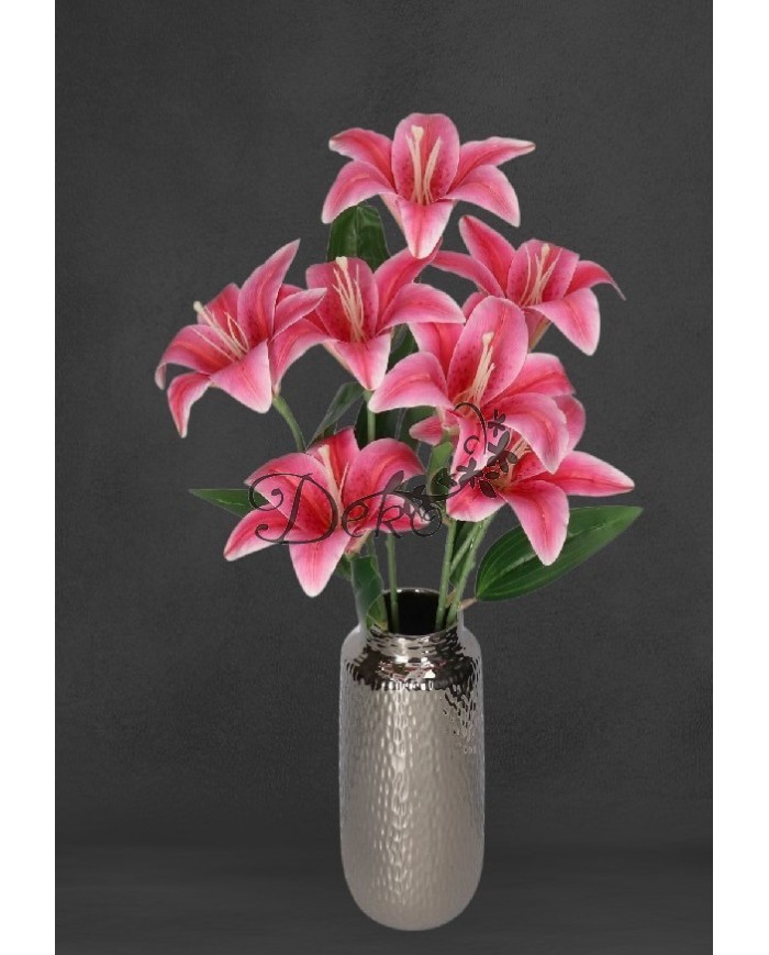 LILIA LILIE W BUKIECIE SZTUCZNE KWIATY JAK ŻYWE 58 CM DUŻY BUKIET