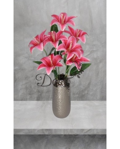 LILIA LILIE W BUKIECIE SZTUCZNE KWIATY JAK ŻYWE 58 CM DUŻY BUKIET