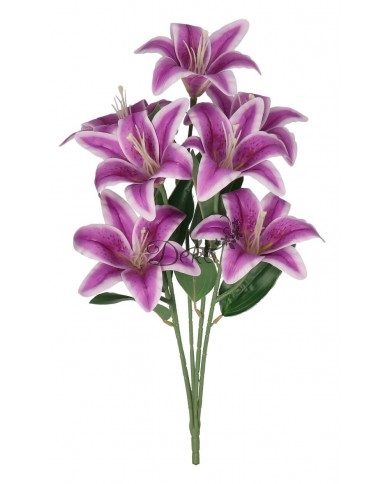 LILIA LILIE W BUKIECIE SZTUCZNE KWIATY JAK ŻYWE 58 CM DUŻY BUKIET