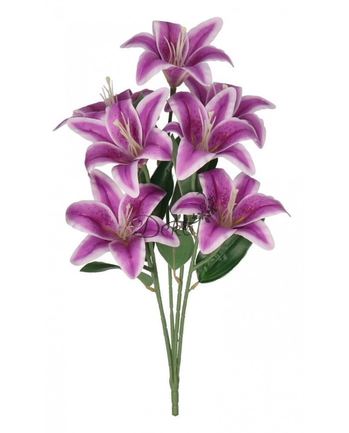 LILIA LILIE W BUKIECIE SZTUCZNE KWIATY JAK ŻYWE 58 CM DUŻY BUKIET