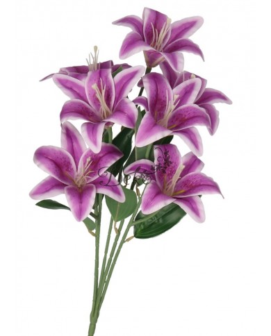 LILIA LILIE W BUKIECIE SZTUCZNE KWIATY JAK ŻYWE 58 CM DUŻY BUKIET