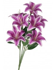 LILIA LILIE W BUKIECIE SZTUCZNE KWIATY JAK ŻYWE 58 CM DUŻY BUKIET