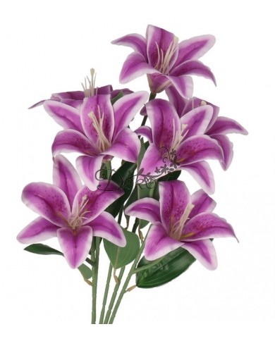 LILIA LILIE W BUKIECIE SZTUCZNE KWIATY JAK ŻYWE 58 CM DUŻY BUKIET