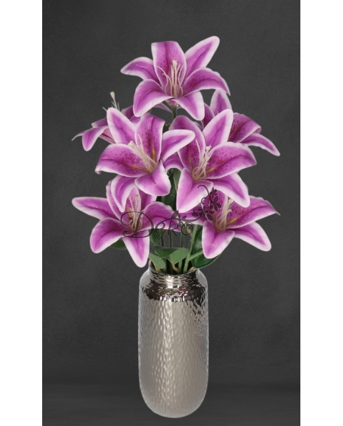 LILIA LILIE W BUKIECIE SZTUCZNE KWIATY JAK ŻYWE 58 CM DUŻY BUKIET