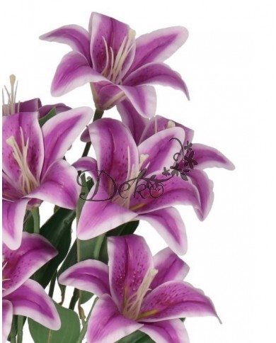LILIA LILIE W BUKIECIE SZTUCZNE KWIATY JAK ŻYWE 58 CM DUŻY BUKIET