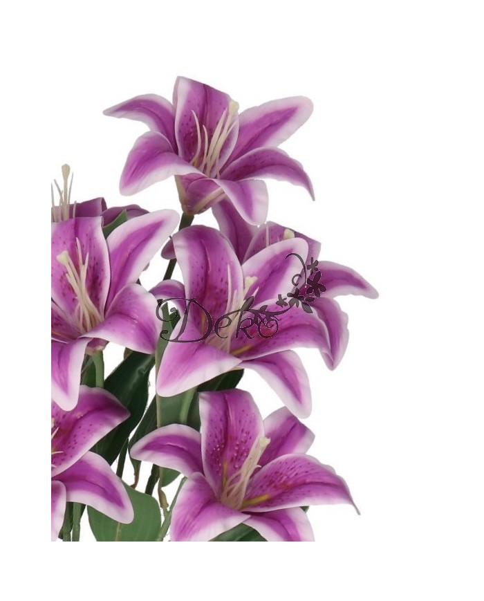 LILIA LILIE W BUKIECIE SZTUCZNE KWIATY JAK ŻYWE 58 CM DUŻY BUKIET