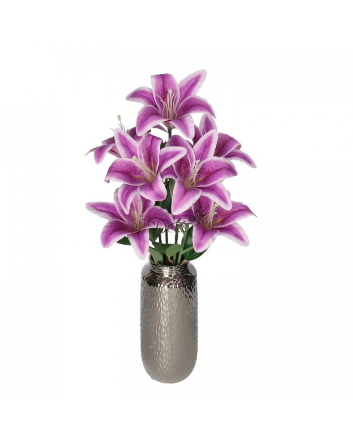 LILIA LILIE W BUKIECIE SZTUCZNE KWIATY JAK ŻYWE 58 CM DUŻY BUKIET