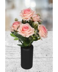 RÓŻA RÓŻE W BUKIECIE SZTUCZNE KWIATY JAK ŻYWE 49 CM DUŻY BUKIET GĘSTY