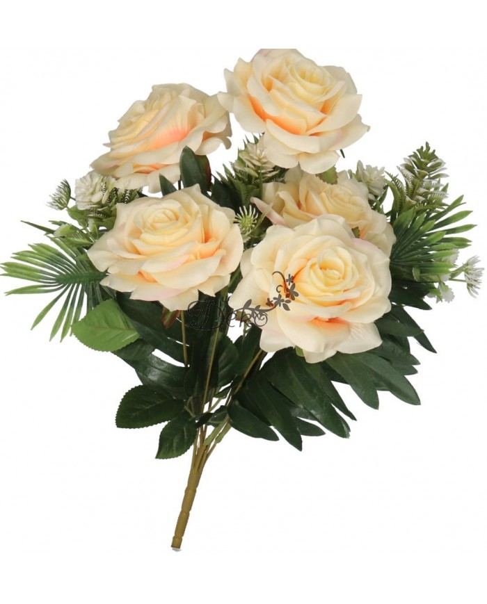 RÓŻA RÓŻE W BUKIECIE SZTUCZNE KWIATY JAK ŻYWE 49 CM DUŻY BUKIET GĘSTY