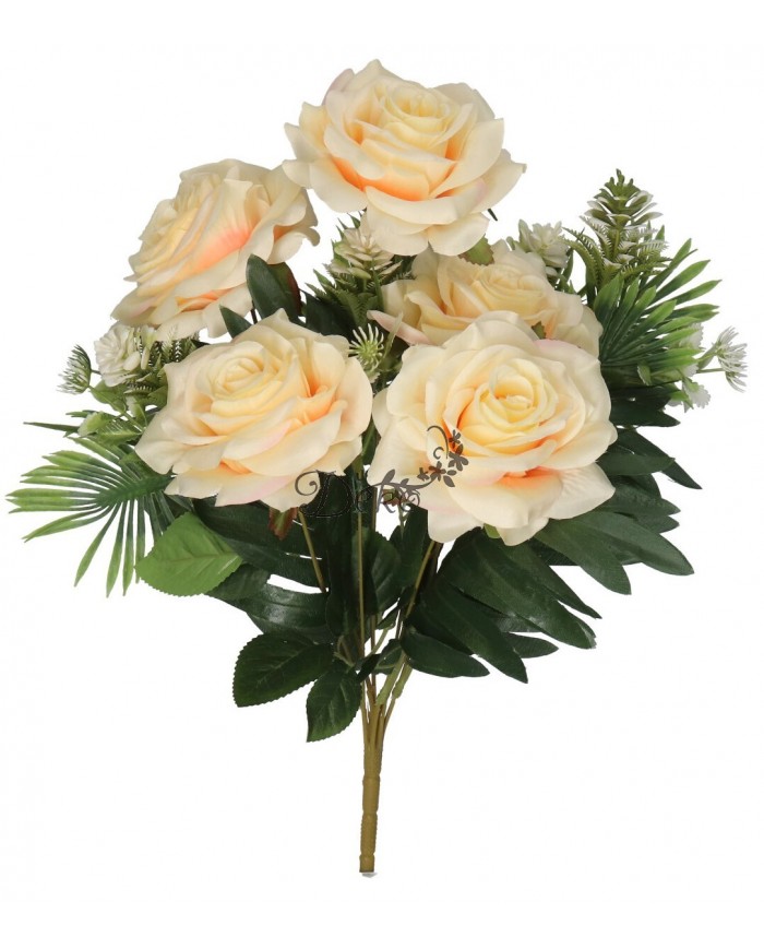 RÓŻA RÓŻE W BUKIECIE SZTUCZNE KWIATY JAK ŻYWE 49 CM DUŻY BUKIET GĘSTY