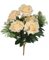 RÓŻA RÓŻE W BUKIECIE SZTUCZNE KWIATY JAK ŻYWE 49 CM DUŻY BUKIET GĘSTY