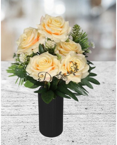 RÓŻA RÓŻE W BUKIECIE SZTUCZNE KWIATY JAK ŻYWE 49 CM DUŻY BUKIET GĘSTY