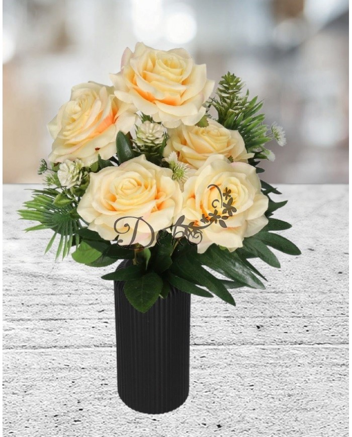 RÓŻA RÓŻE W BUKIECIE SZTUCZNE KWIATY JAK ŻYWE 49 CM DUŻY BUKIET GĘSTY