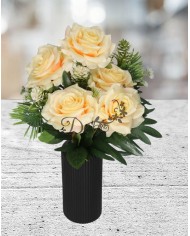 RÓŻA RÓŻE W BUKIECIE SZTUCZNE KWIATY JAK ŻYWE 49 CM DUŻY BUKIET GĘSTY