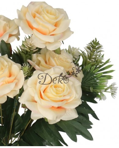 RÓŻA RÓŻE W BUKIECIE SZTUCZNE KWIATY JAK ŻYWE 49 CM DUŻY BUKIET GĘSTY