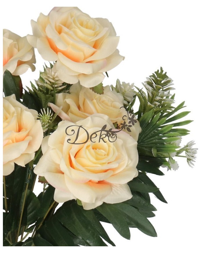 RÓŻA RÓŻE W BUKIECIE SZTUCZNE KWIATY JAK ŻYWE 49 CM DUŻY BUKIET GĘSTY