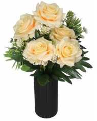 RÓŻA RÓŻE W BUKIECIE SZTUCZNE KWIATY JAK ŻYWE 49 CM DUŻY BUKIET GĘSTY