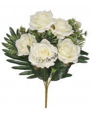 RÓŻA RÓŻE W BUKIECIE SZTUCZNE KWIATY JAK ŻYWE 49 CM DUŻY BUKIET GĘSTY