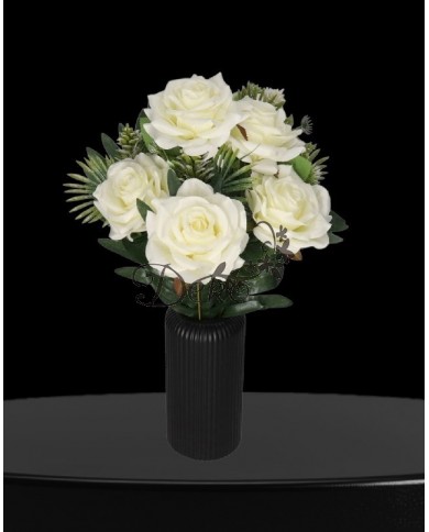 RÓŻA RÓŻE W BUKIECIE SZTUCZNE KWIATY JAK ŻYWE 49 CM DUŻY BUKIET GĘSTY